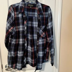 Forever 21+ blue flannel. Size XL.